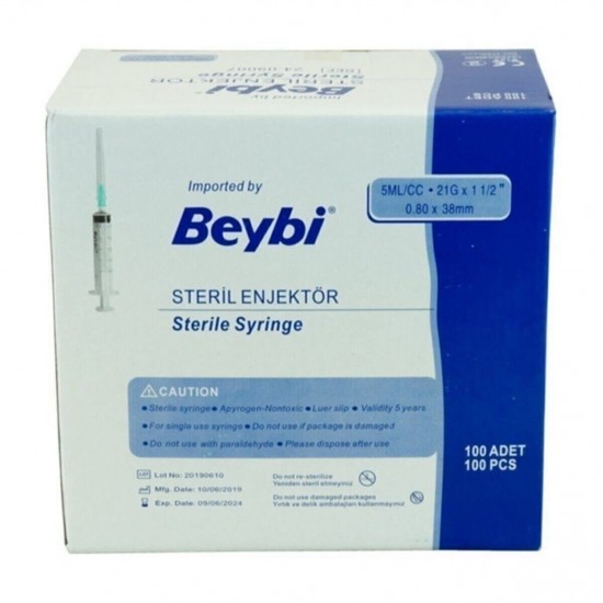 Beybi Steril Enjektör Siyah Uçlu 5 ml